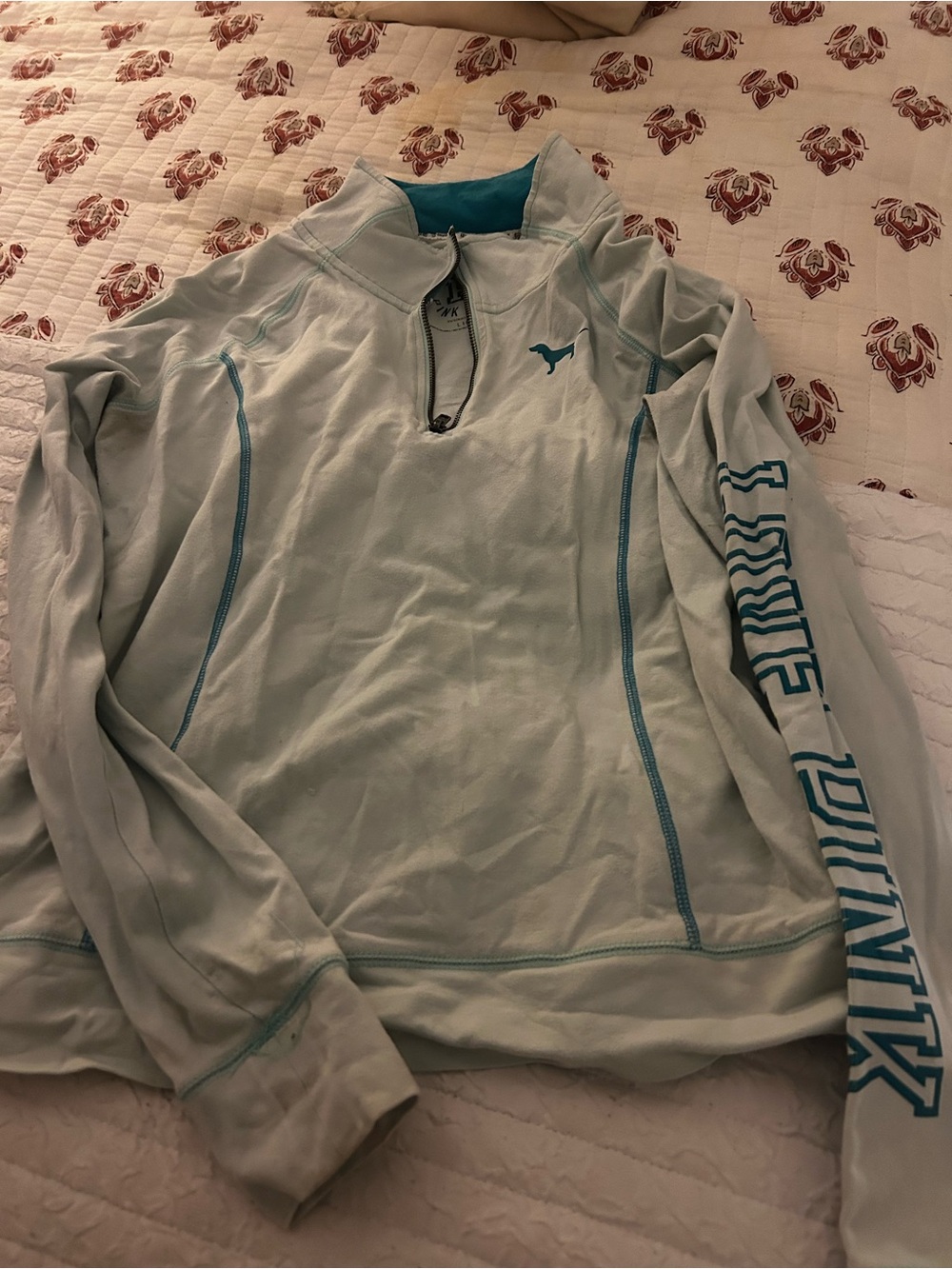 PINK Victoria's Secret Aqua Pullover Swim Cover-Up with Teal Accents